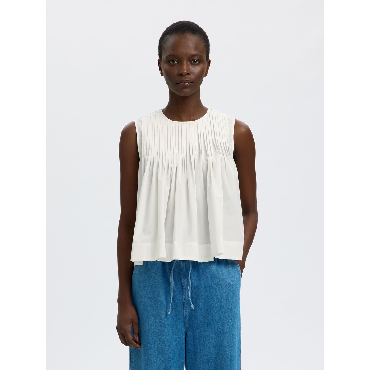 Top Sans Manches snow white, SELECTED