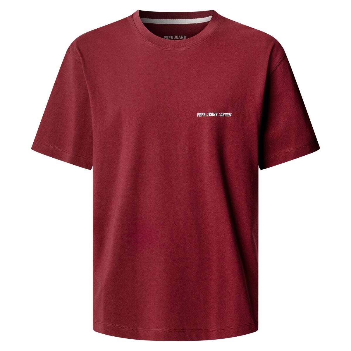 T-Shirt À Coupe Casual Avec Imprimé Au Dos rouge vin rubis, PEPE JEANS