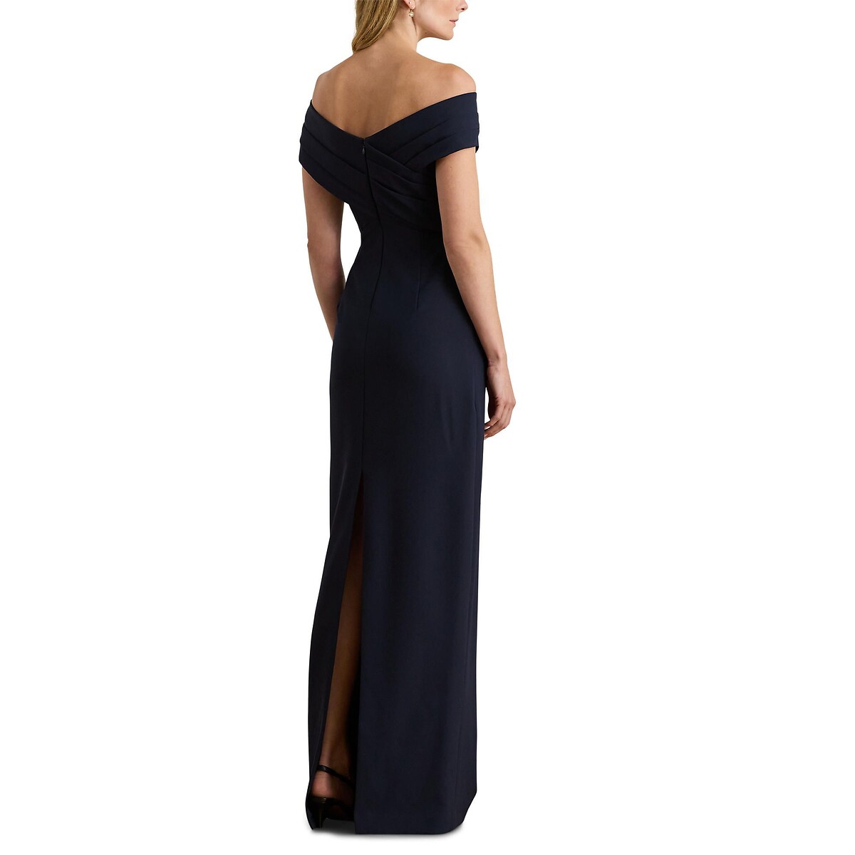 Langes Abendkleid IRENE mit kurzen Ärmeln marine, LAUREN RALPH LAUREN