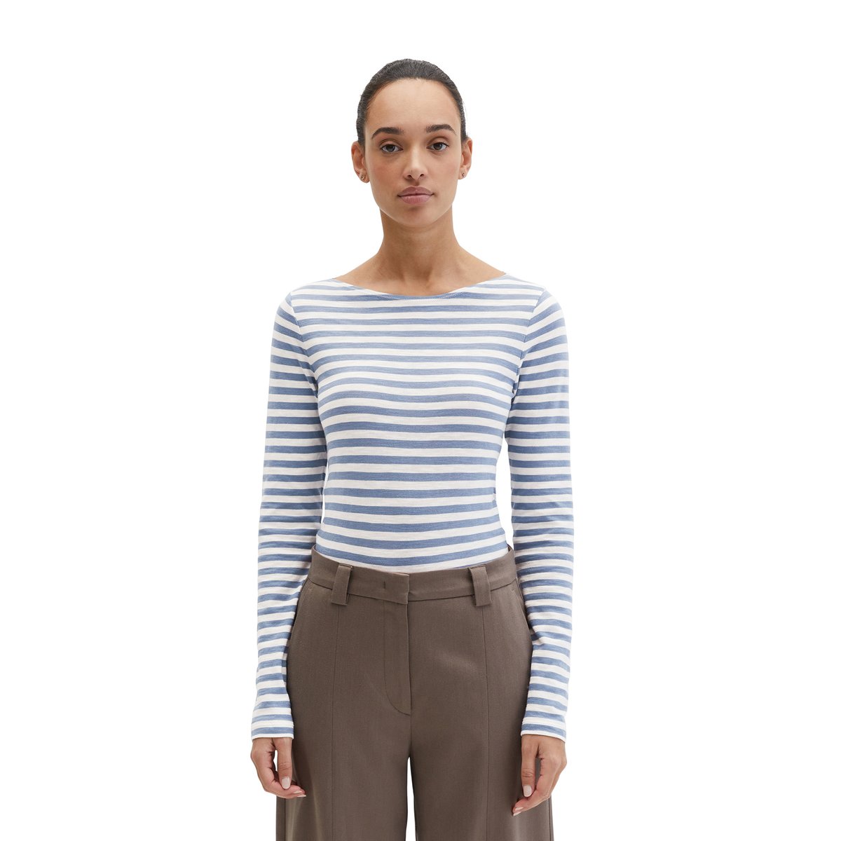 T-shirt à manches longues en jersey Organic Cotton Club bleu, MARC O'POLO