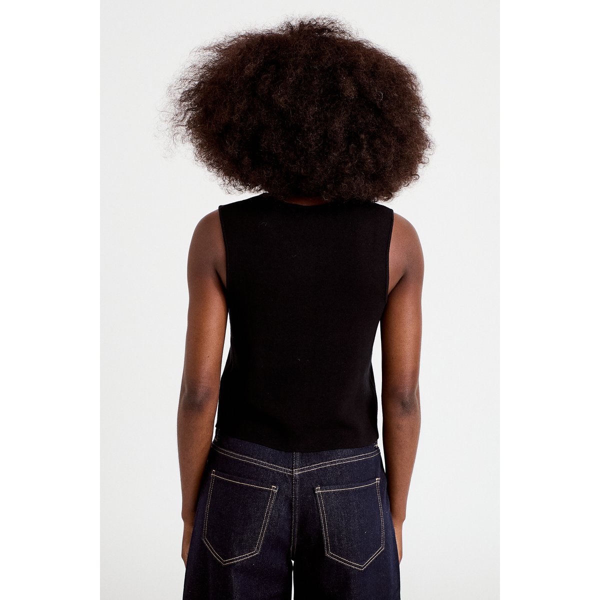 Gilet sans manches cropped noir, CACHE CACHE