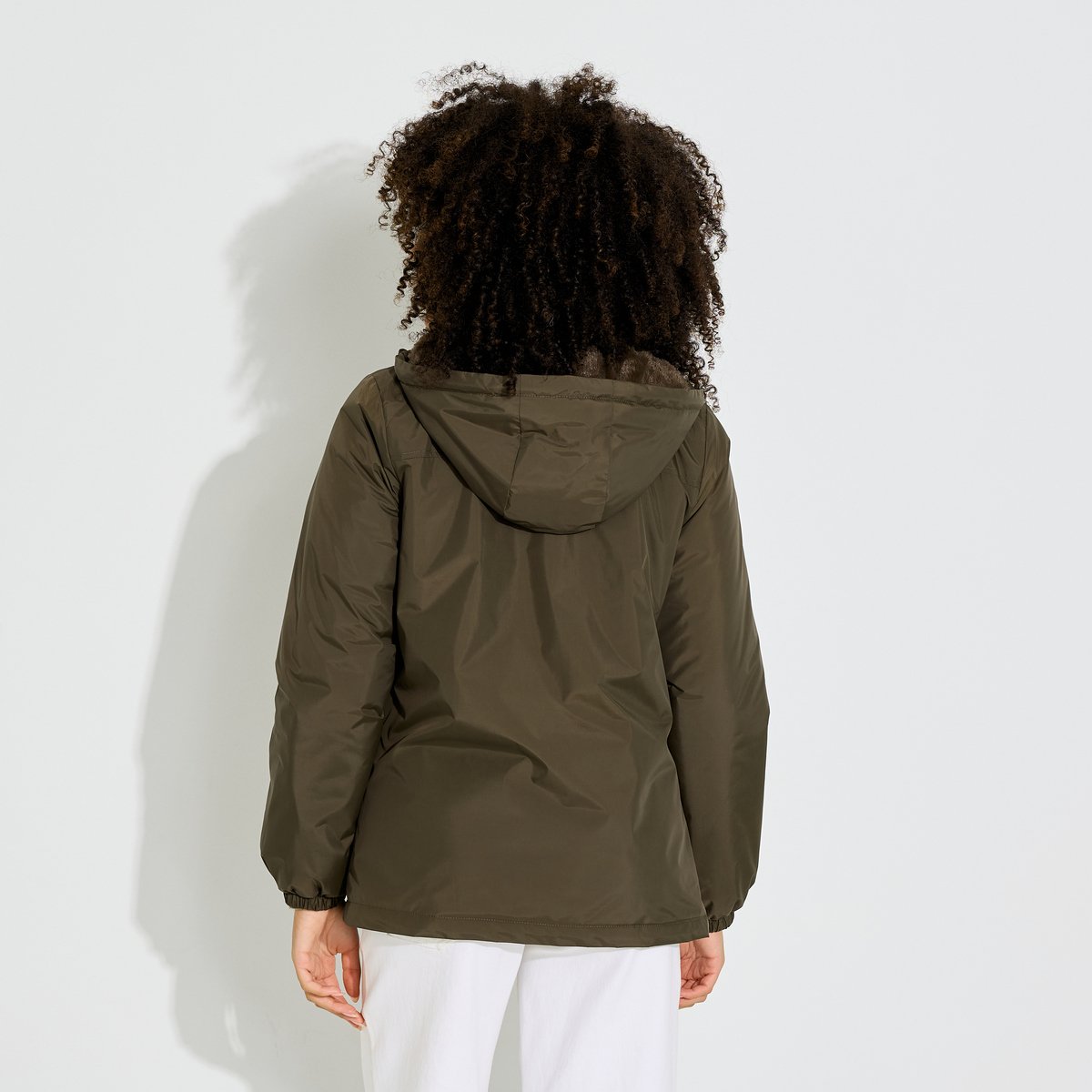 Parka courte à capuche vert kaki, GRAIN DE MALICE