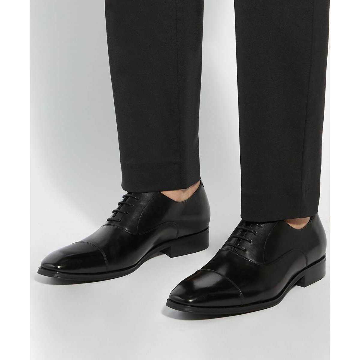 Chaussures à lacets Oxford en cuir coupe large - SOLVER Wide Fit black-leather, DUNE LONDON