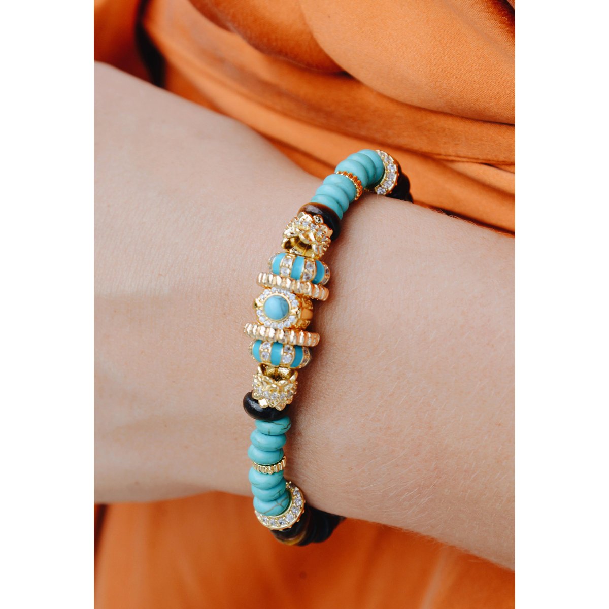 Bracelet réglable de perles TUXI turquoise, HIPANEMA