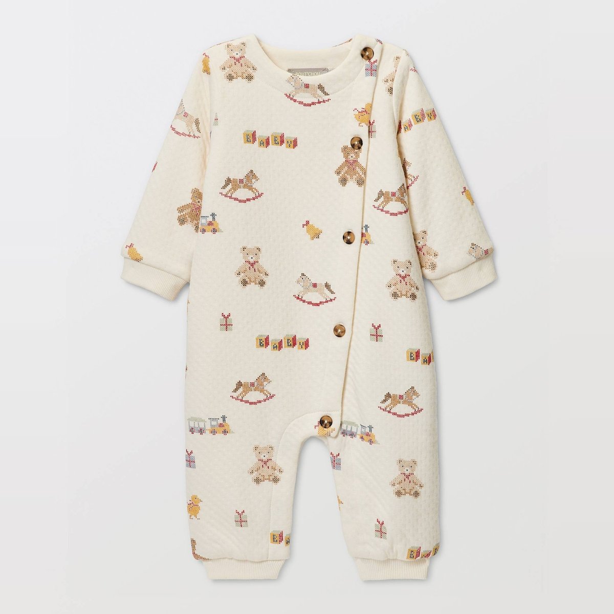 Combinaison longue imprimée en coton naturel, BOUT'CHOU