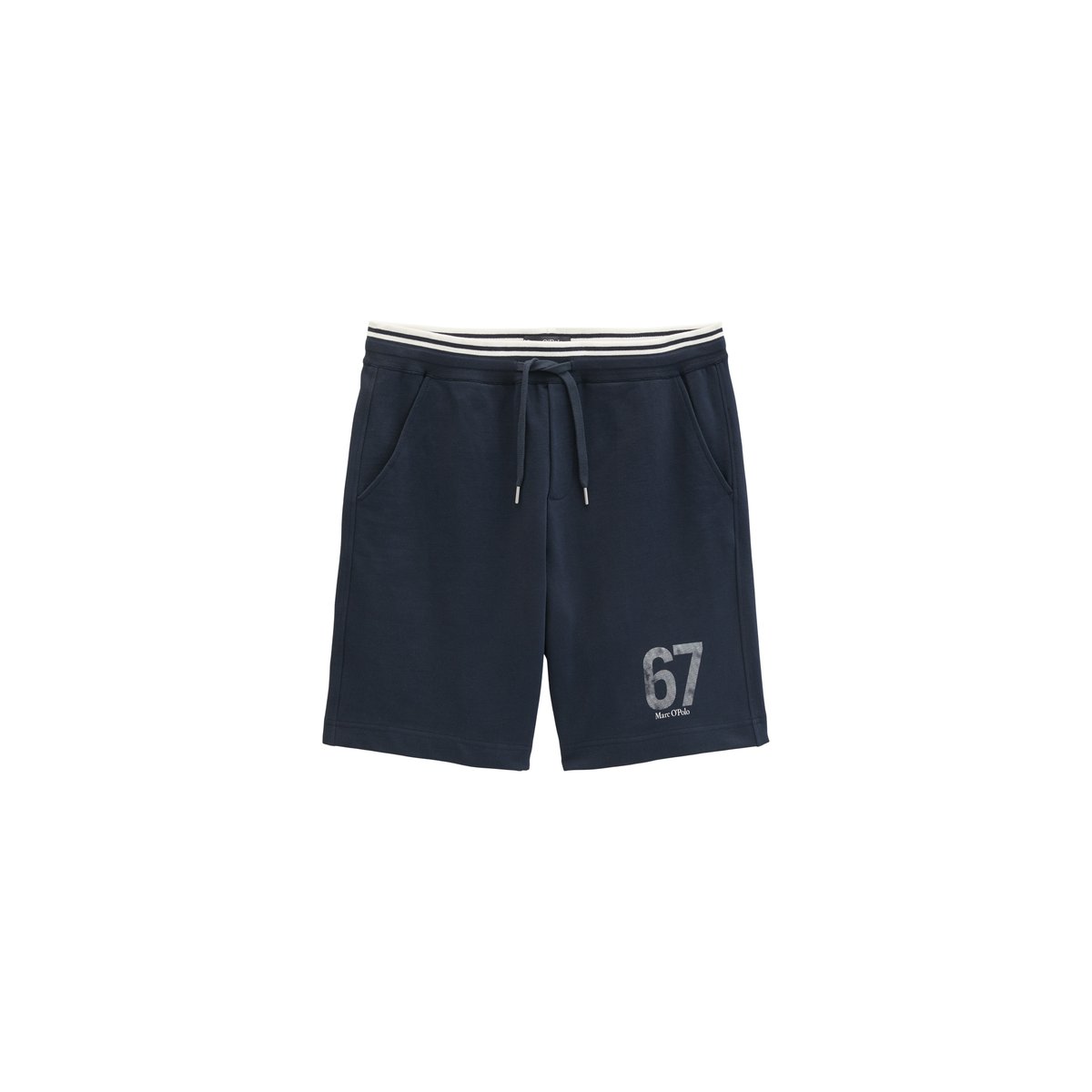 MOP Club '67 Sweat Short en pur coton bio bleu foncé, MARC O'POLO