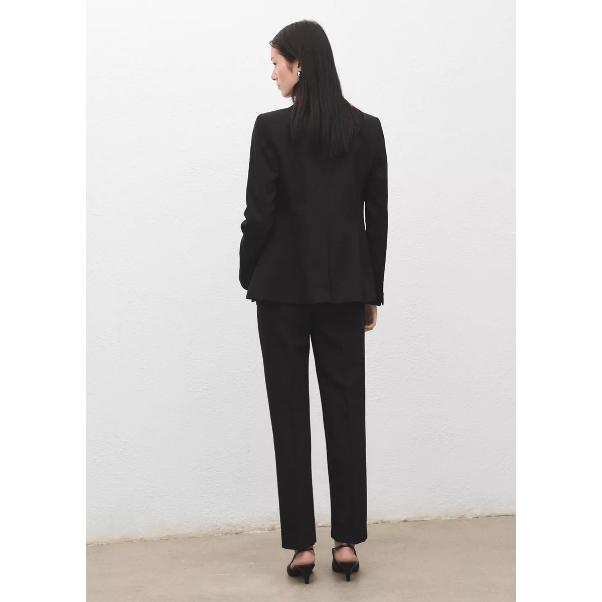 Pantalon droit costume noir, MANGO