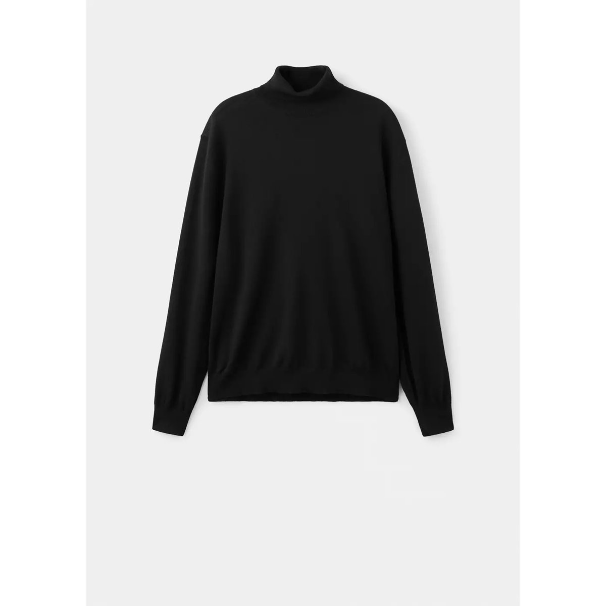 Pull-over 100 % laine mérinos col montant noir, MANGO MAN