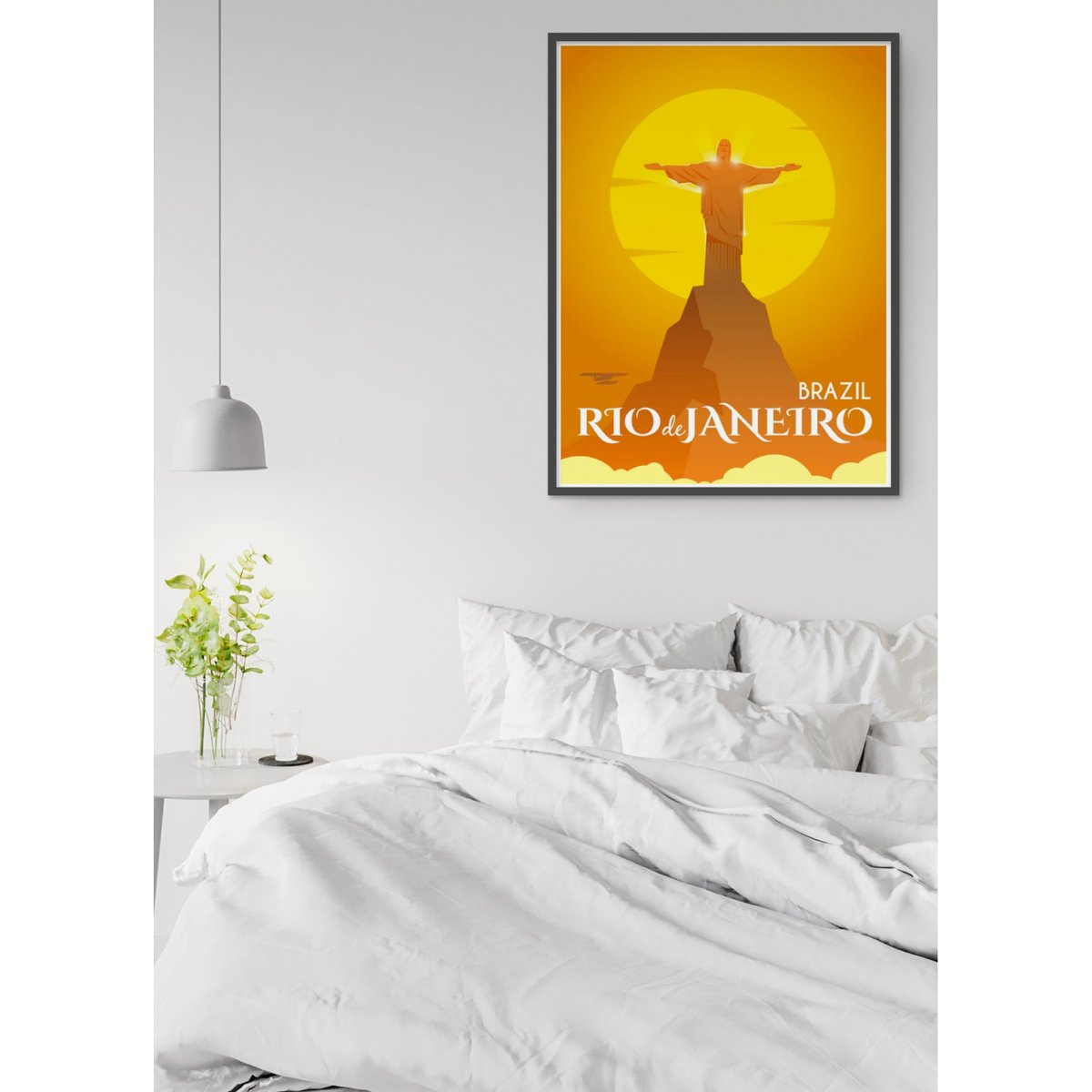 Poster Rio de Janeiro blanc, L'AFFICHERIE