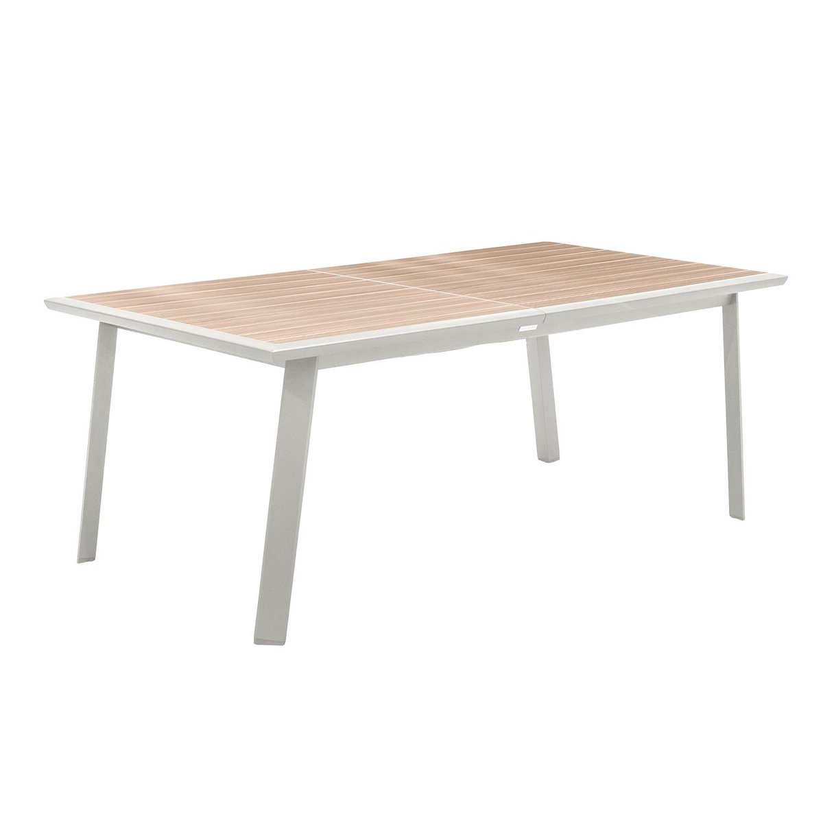 Table de jardin extensible en aluminium effet bois 12 places PAVANE beige, HESPERIDE