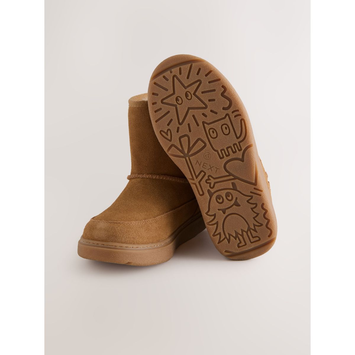 Bottines hydrofuges en daim marron fauve, NEXT
