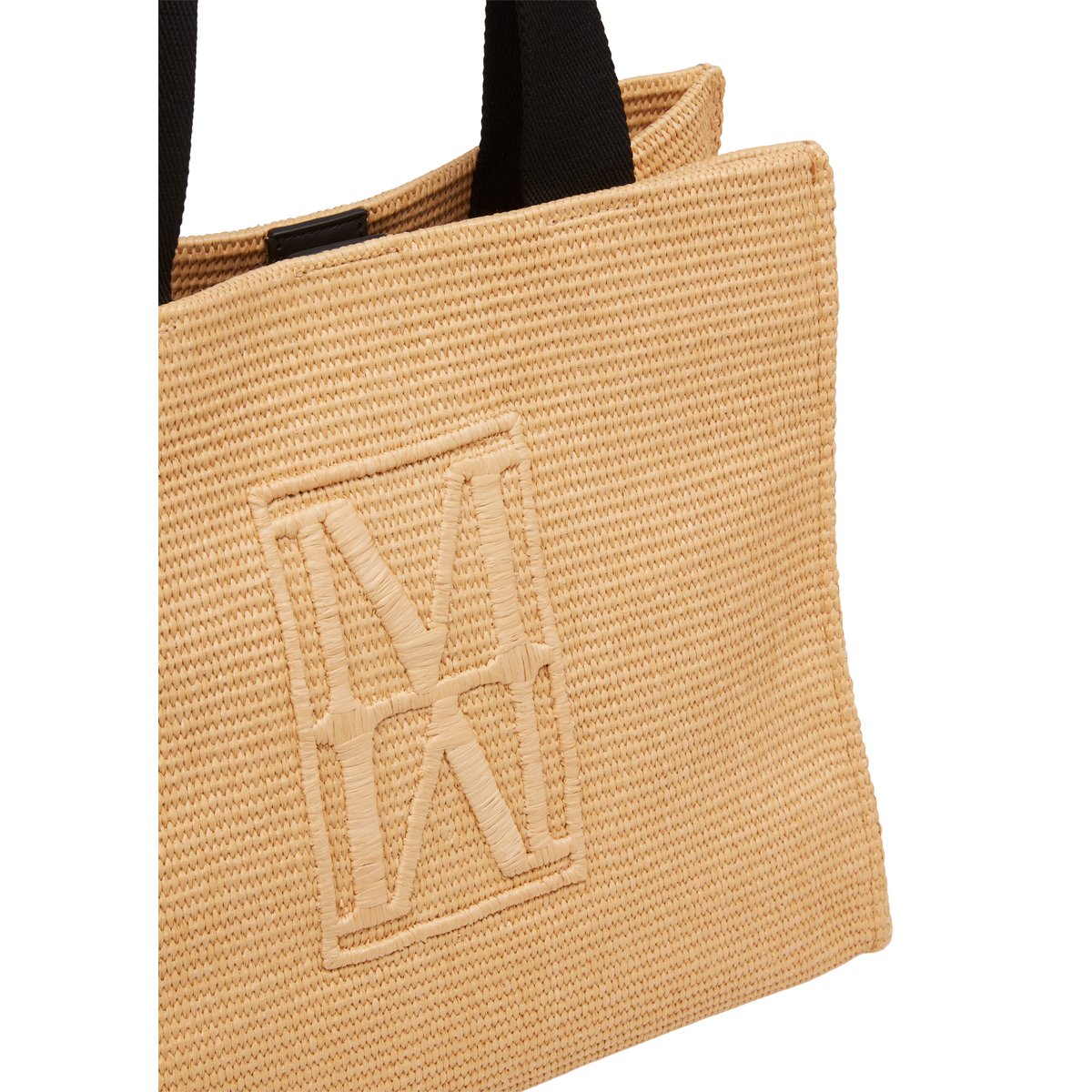 Shopper large en aspect raphia-basting marron, MARC O'POLO