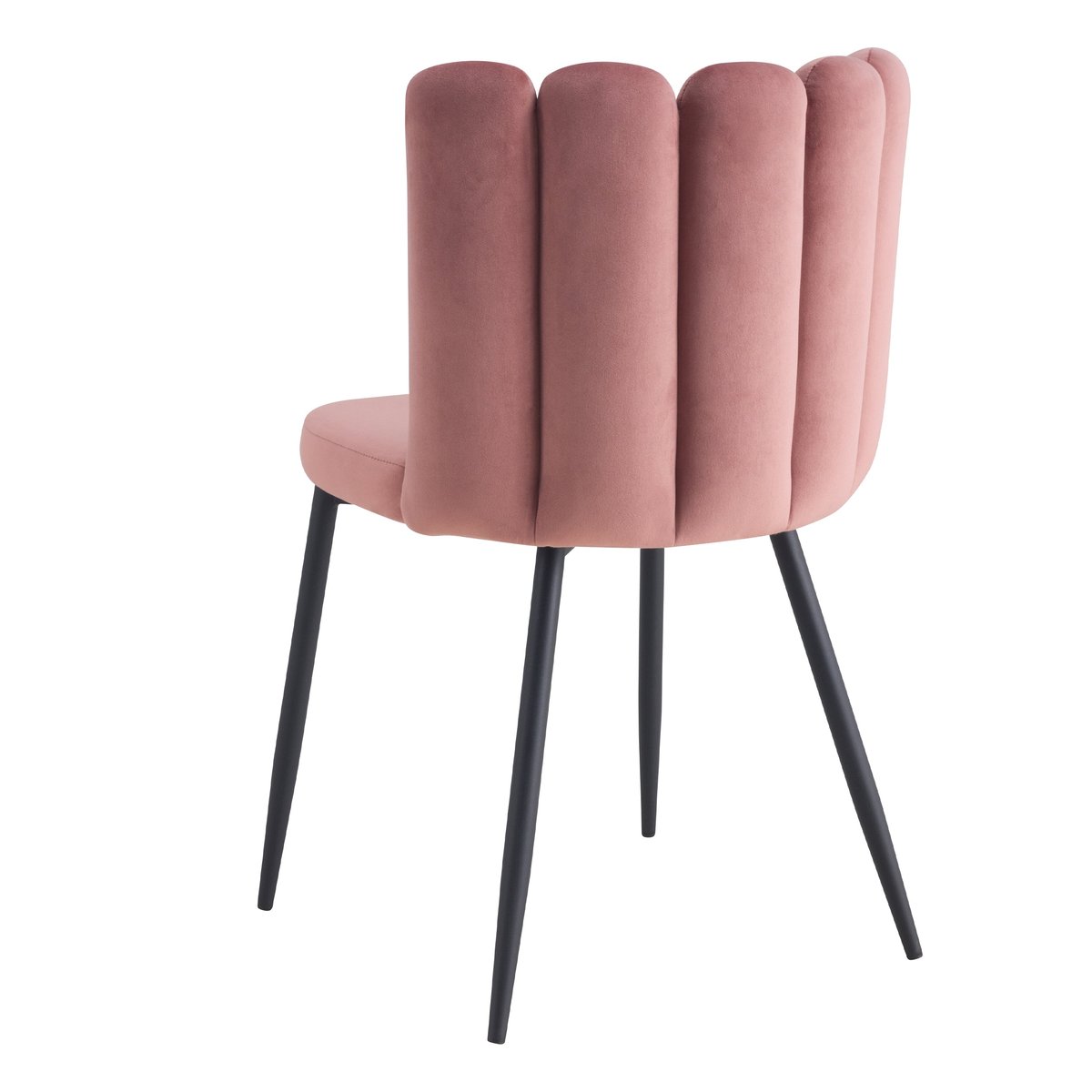 Lot de 2 chaises en velours et pieds en métal - ROSY vieux rose, MAISON PAVANE