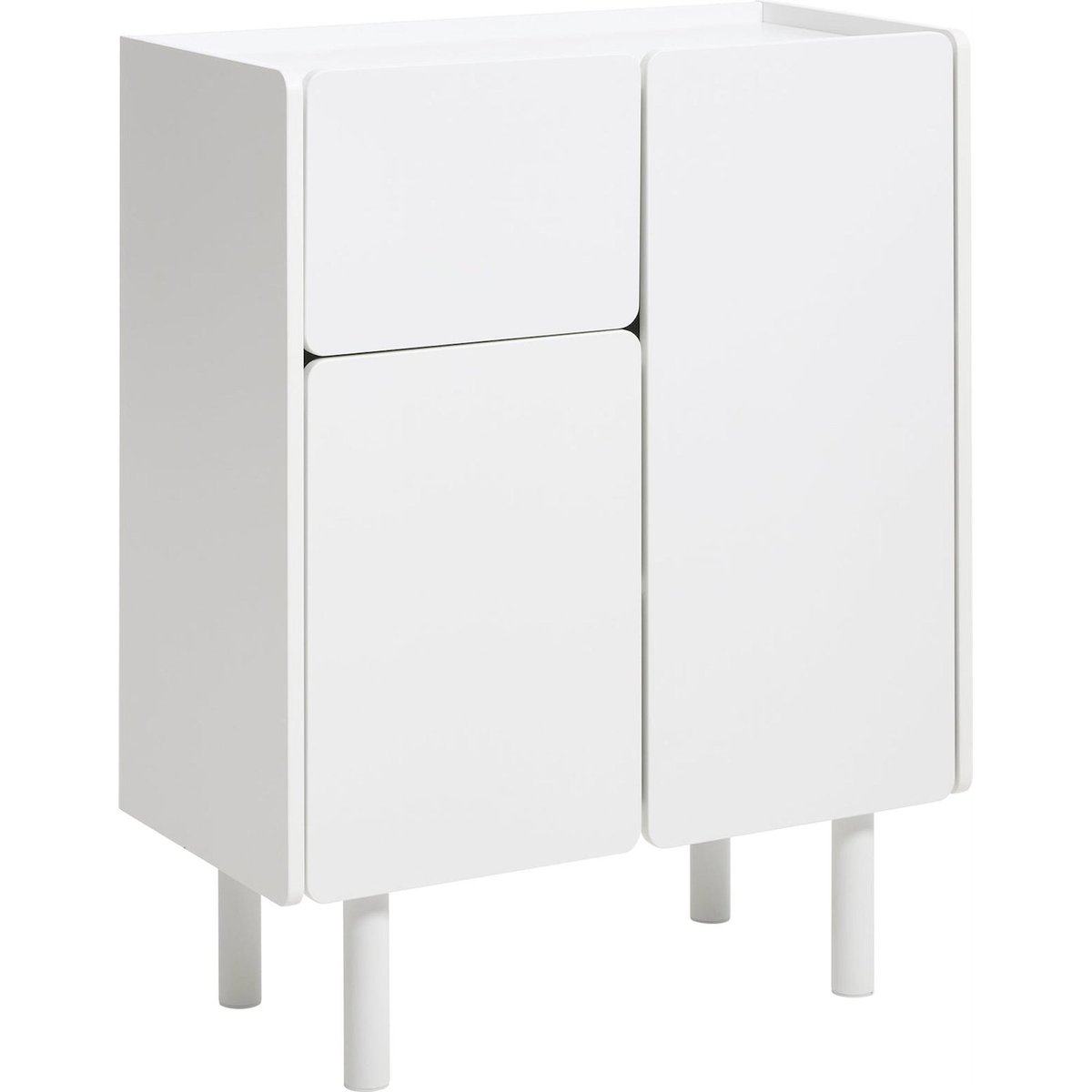Commode haute CAVELLA au design minimaliste blanc ral 9003, RECOLLECTION