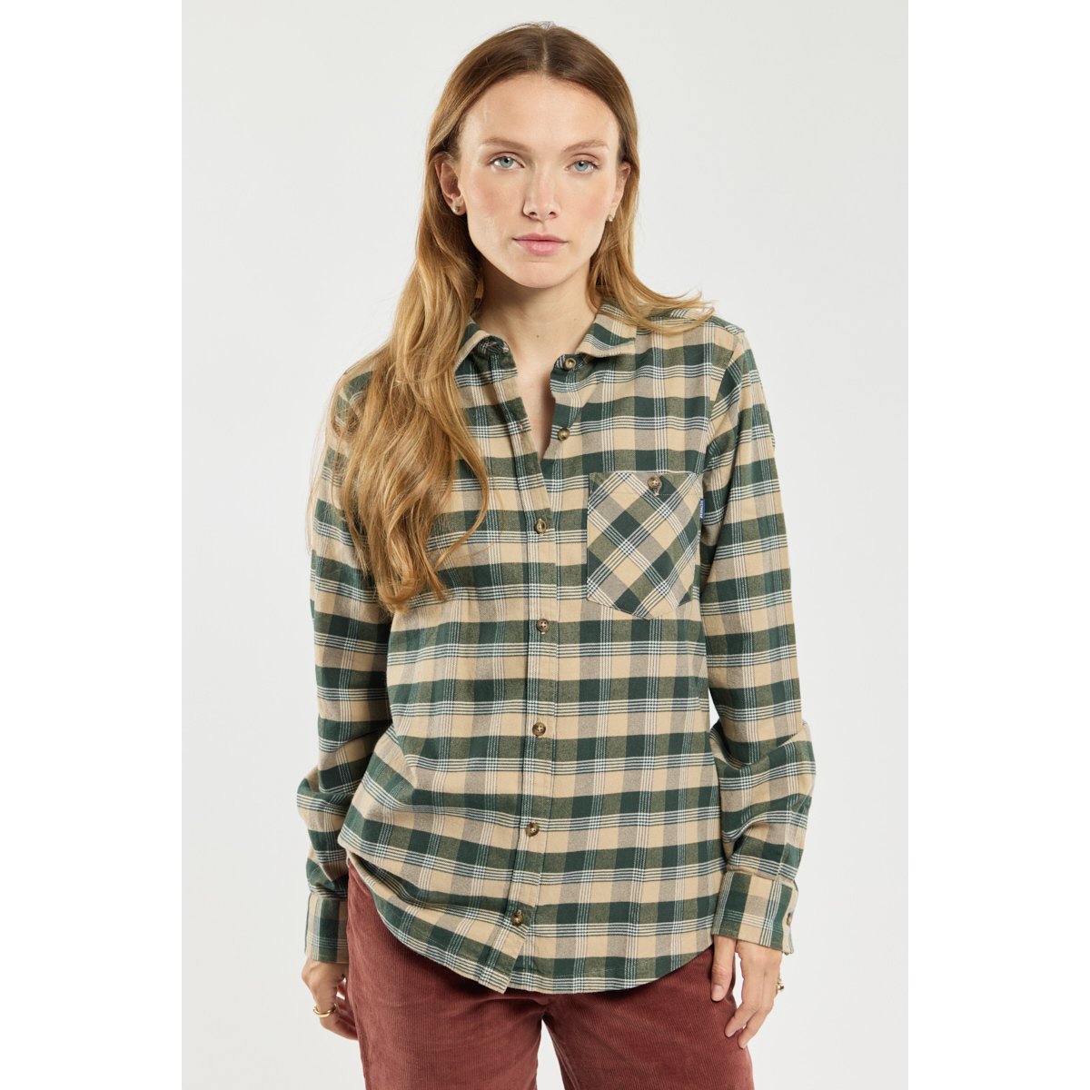 Chemise COURSIVE - coton vert prairie, BERMUDES