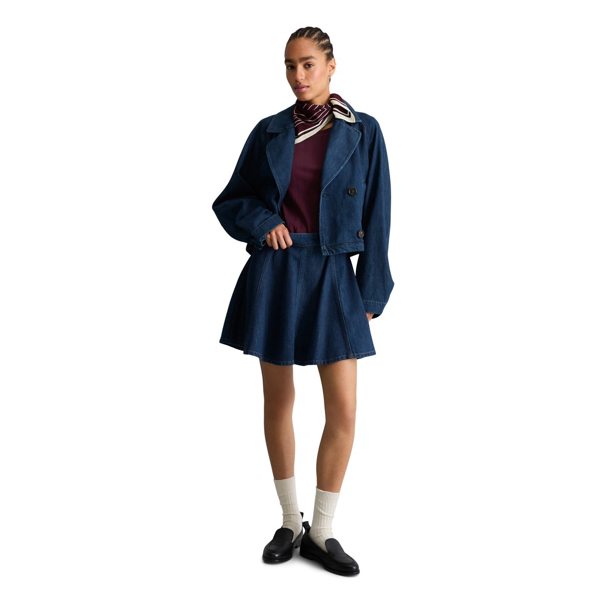 Veste trench courte réalisé avec Orange Fiber bleu, MARC O’POLO DENIM