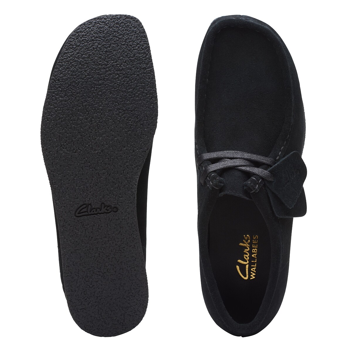 Scarpe in pelle scamosciata WALLABEE nero , CLARKS