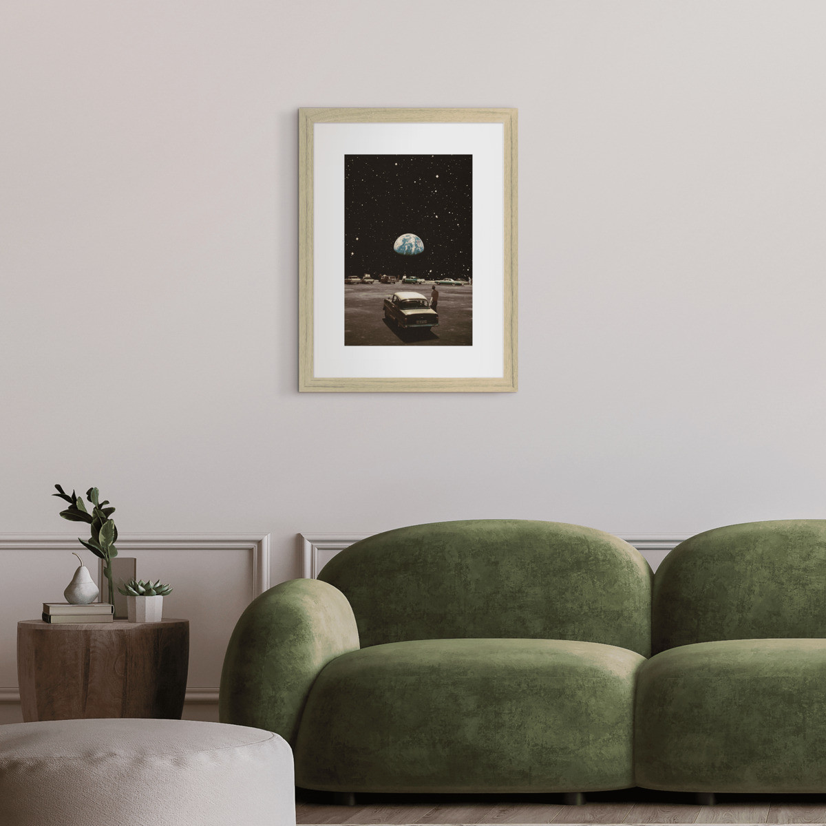 Affiche encadrée Planet, cadre en chêne, 30x40cm noir-bois massif fsc, CEANOTHE