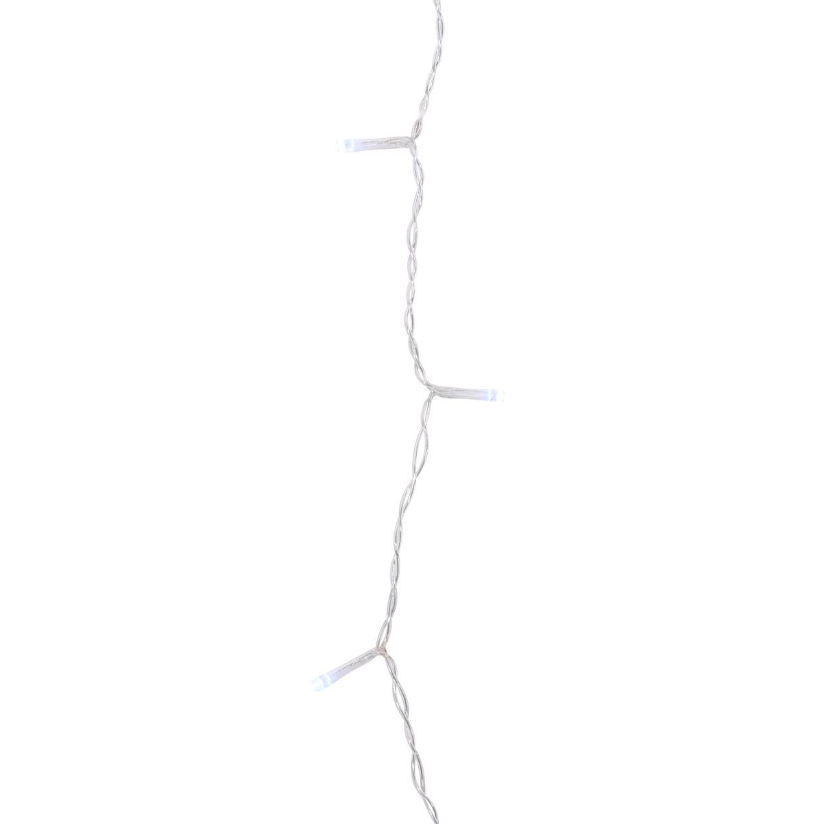 Rideau lumineux stalactite d'extérieur 5 m 300 LED blanc froid avec minuteur et transformateur unique, ATMOSPHERA