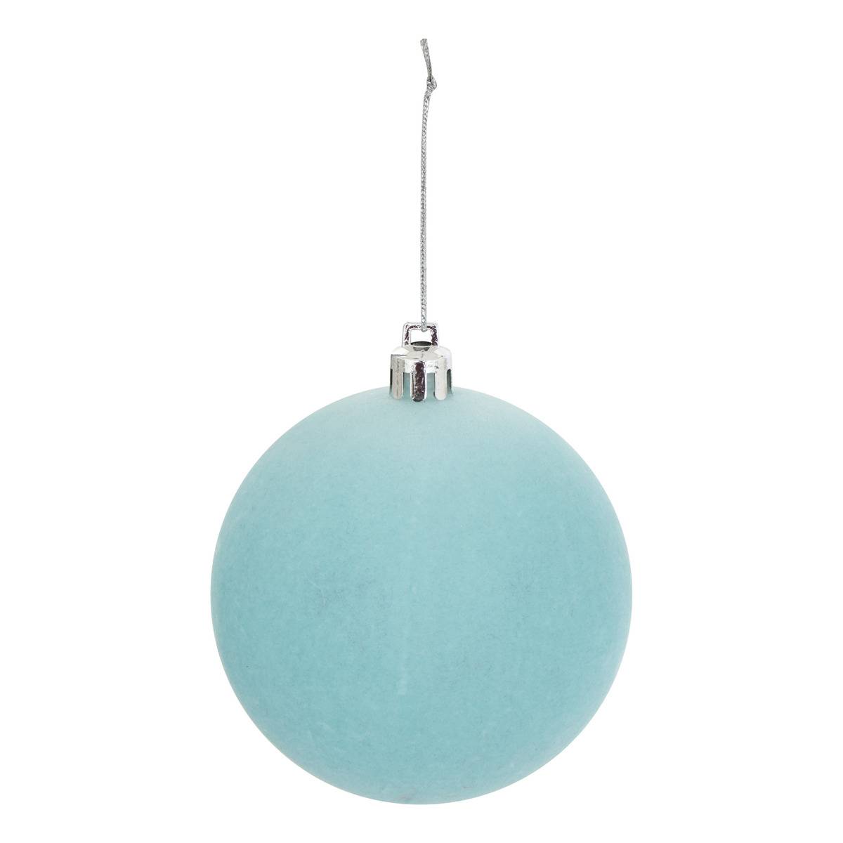 Lot de 2 boules de Noël en velours rose et bleu D. 80 mm bleu, FEERIC LIGHTS & CHRISTMAS