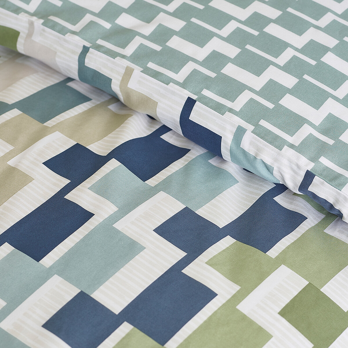 Bryson Geo Reversible Duvet Cover And Pillowcase Set blue, CATHERINE LANSFIELD