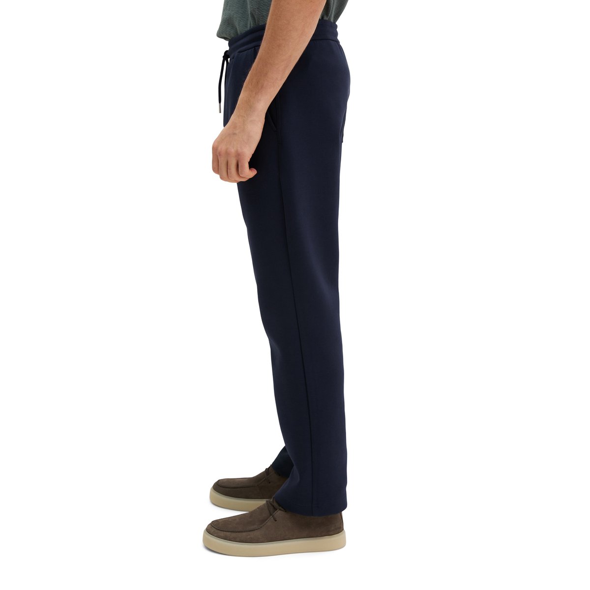 Pantalon sweat regular en scuba interlock bleu foncé, MARC O'POLO
