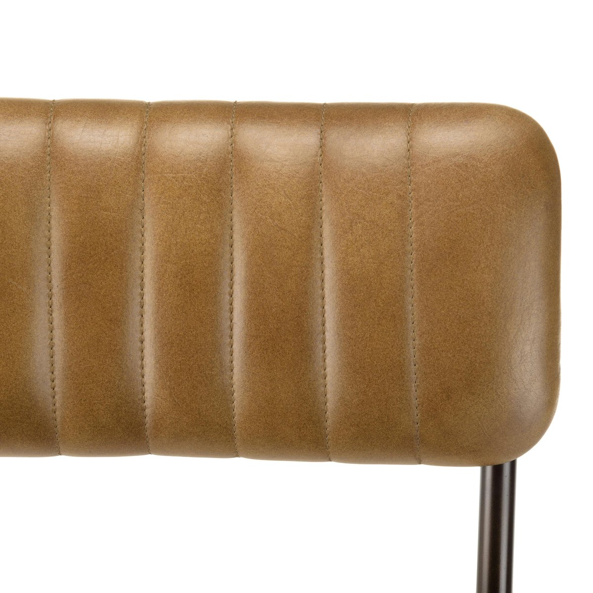 Chaise de table assise et dossier cuir havane (lot de 2) TIM marron, PIER IMPORT