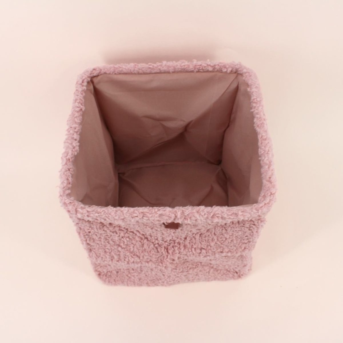 Cube de rangement en bouclette 31x31x31cm rose, ORNAMI