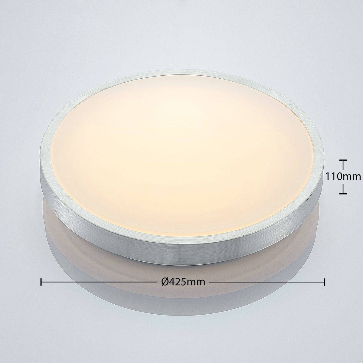 Plafonnier en aluminium moderneLED, Emelie aluminium, blanc, LINDBY