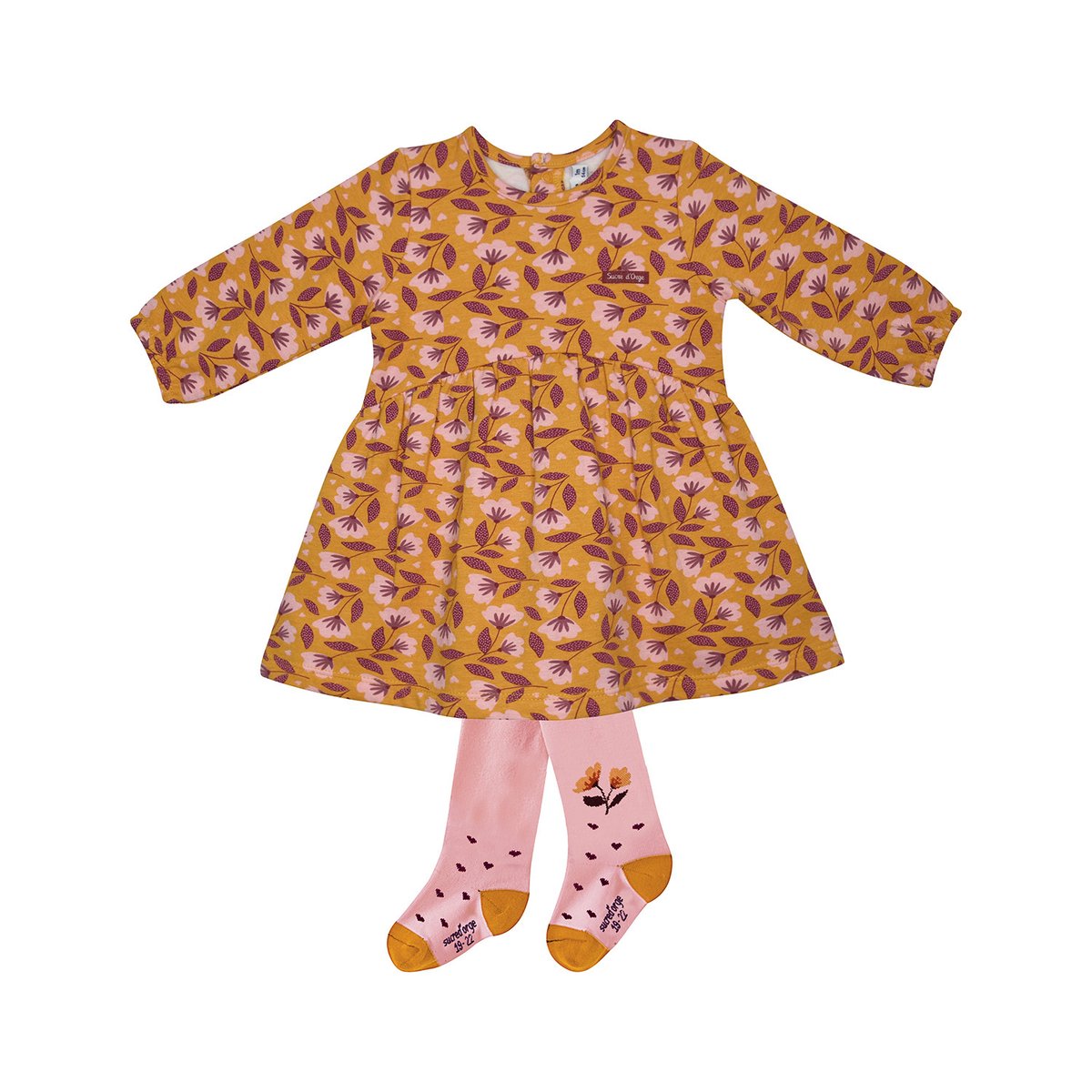 Robe collant ivana molleton manches longues bebe blanc, SUCRE D'ORGE