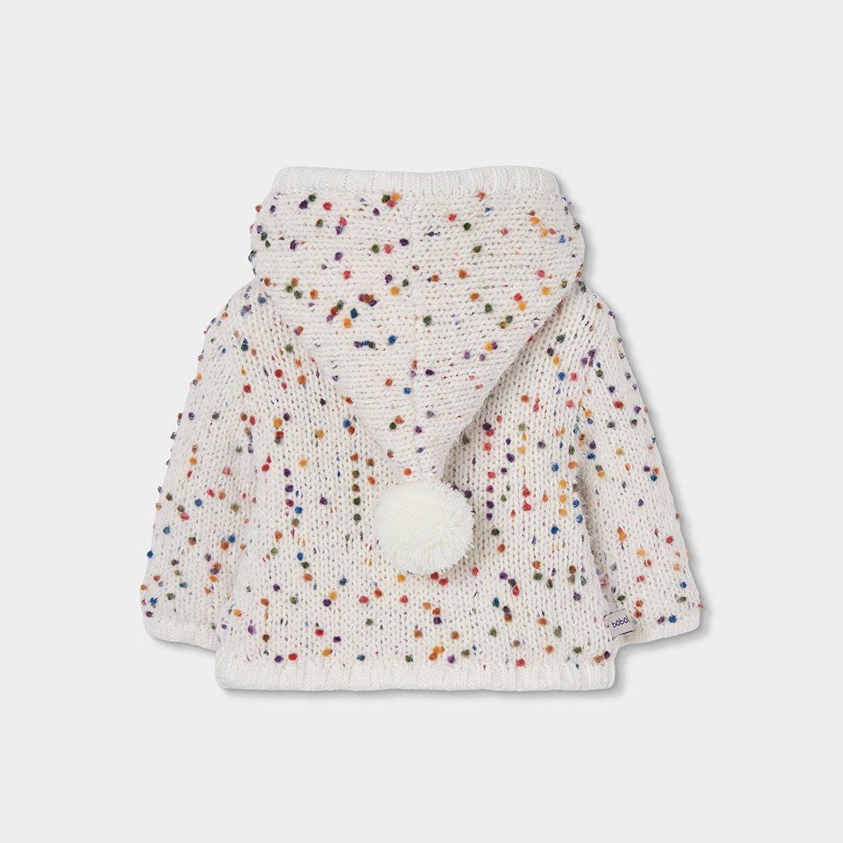 Veste bébé fille en maille avec points blanc, BOBOLI