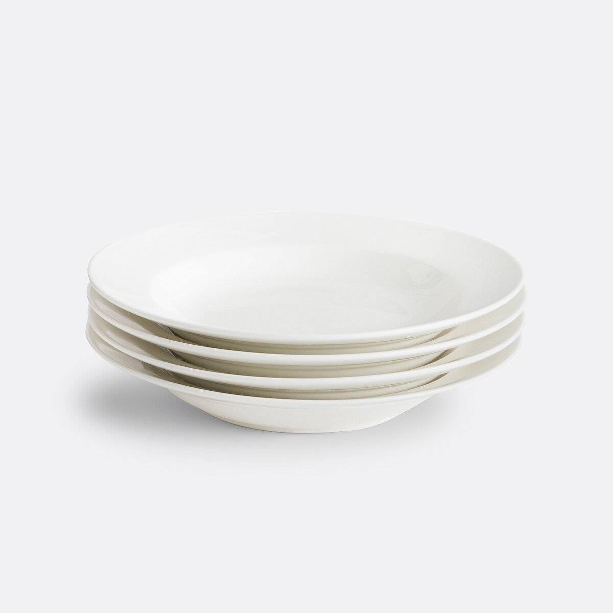 Lot de 4 assiettes creuses en porcelaine, Ginny blanc, LA REDOUTE INTERIEURS