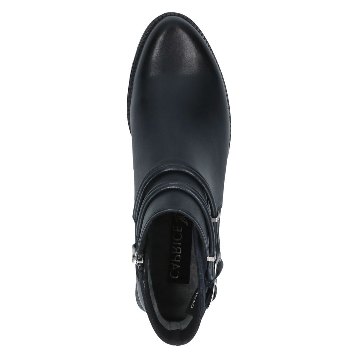 Bottine en cuir bleu blue océan combiné, CAPRICE