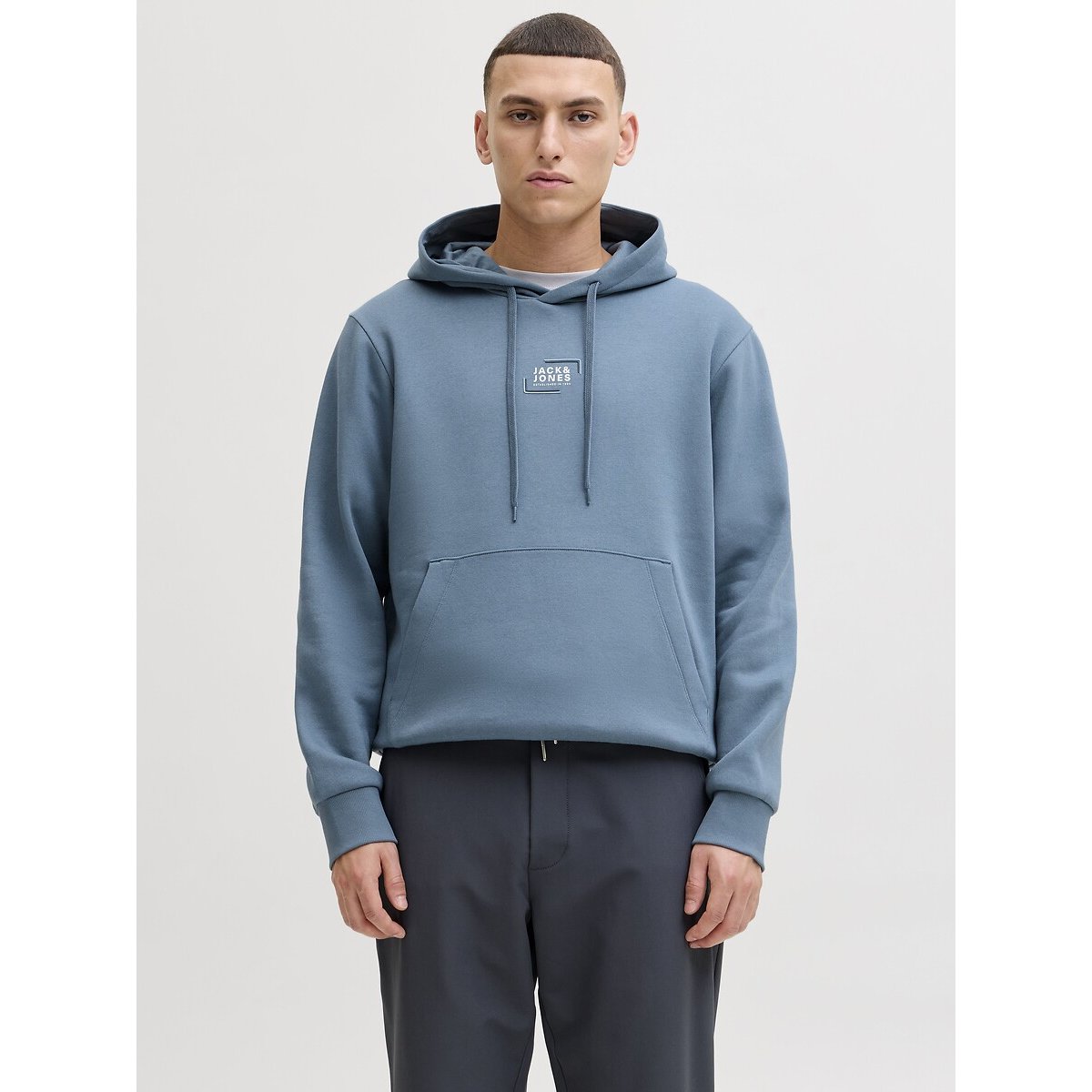 Sweat à capuche bleu, JACK & JONES