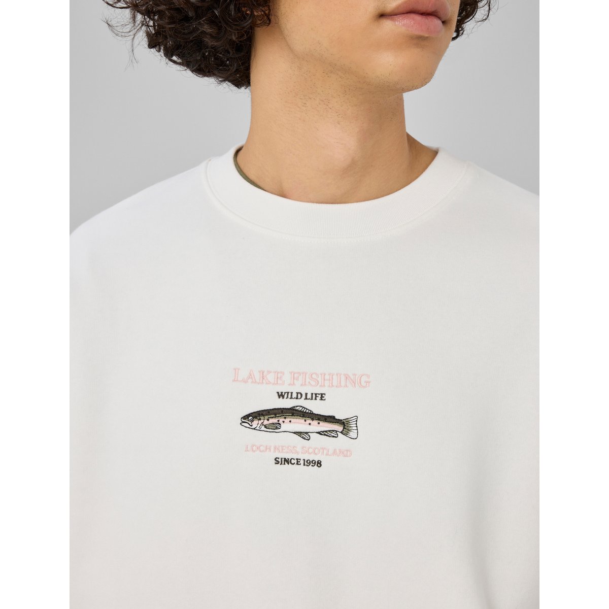 Sweat broderie poitrine blanc écru, BZB