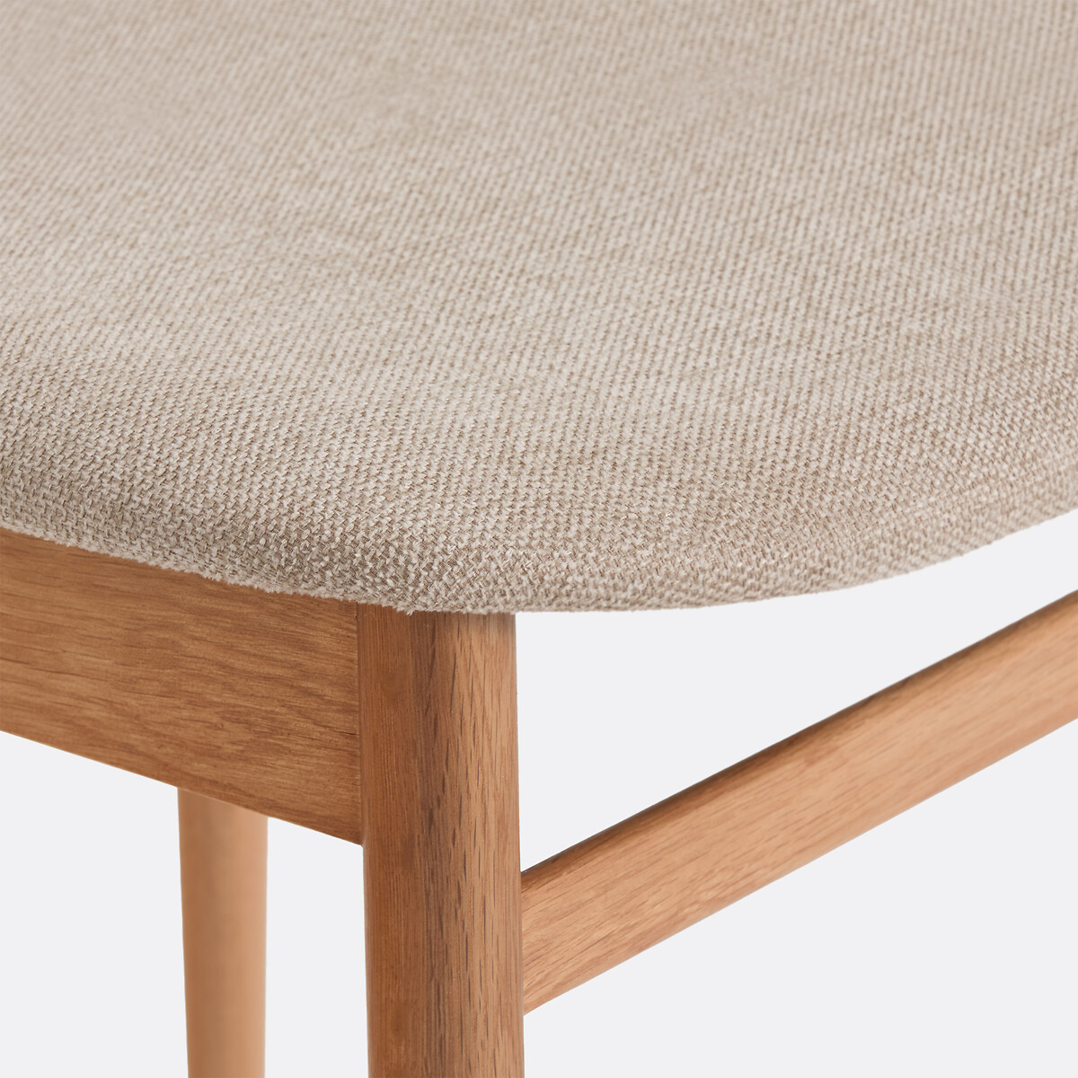 Chaise en chêne massif, assise en tissu texturé, ELLIO coloris chêne, LA REDOUTE INTERIEURS