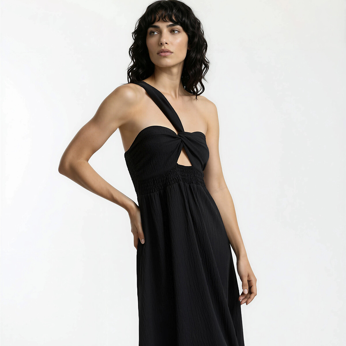 Asymmetric Strapless Maxi Dress black, LA REDOUTE COLLECTIONS