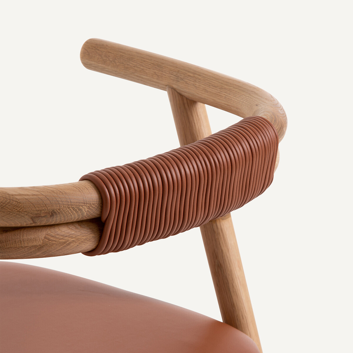 Fauteuil de table chêne et cuir, Fermyo chêne naturel, AM.PM