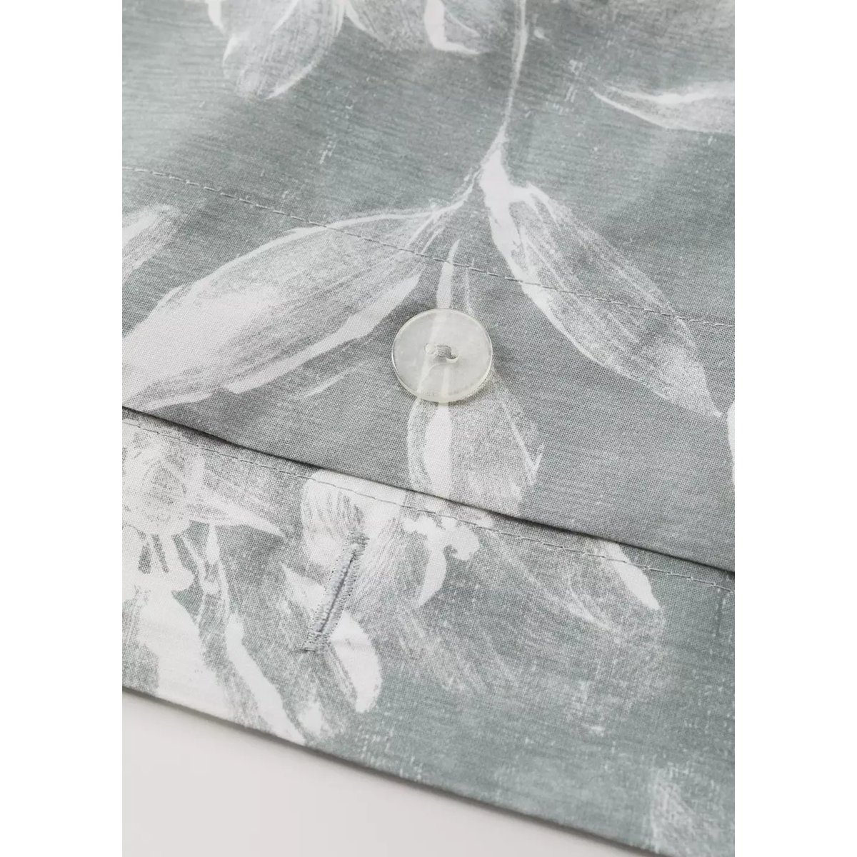 Housse de couette percale de coton fleurs vintage Lit 150/160 cm vert moyen, MANGO HOME