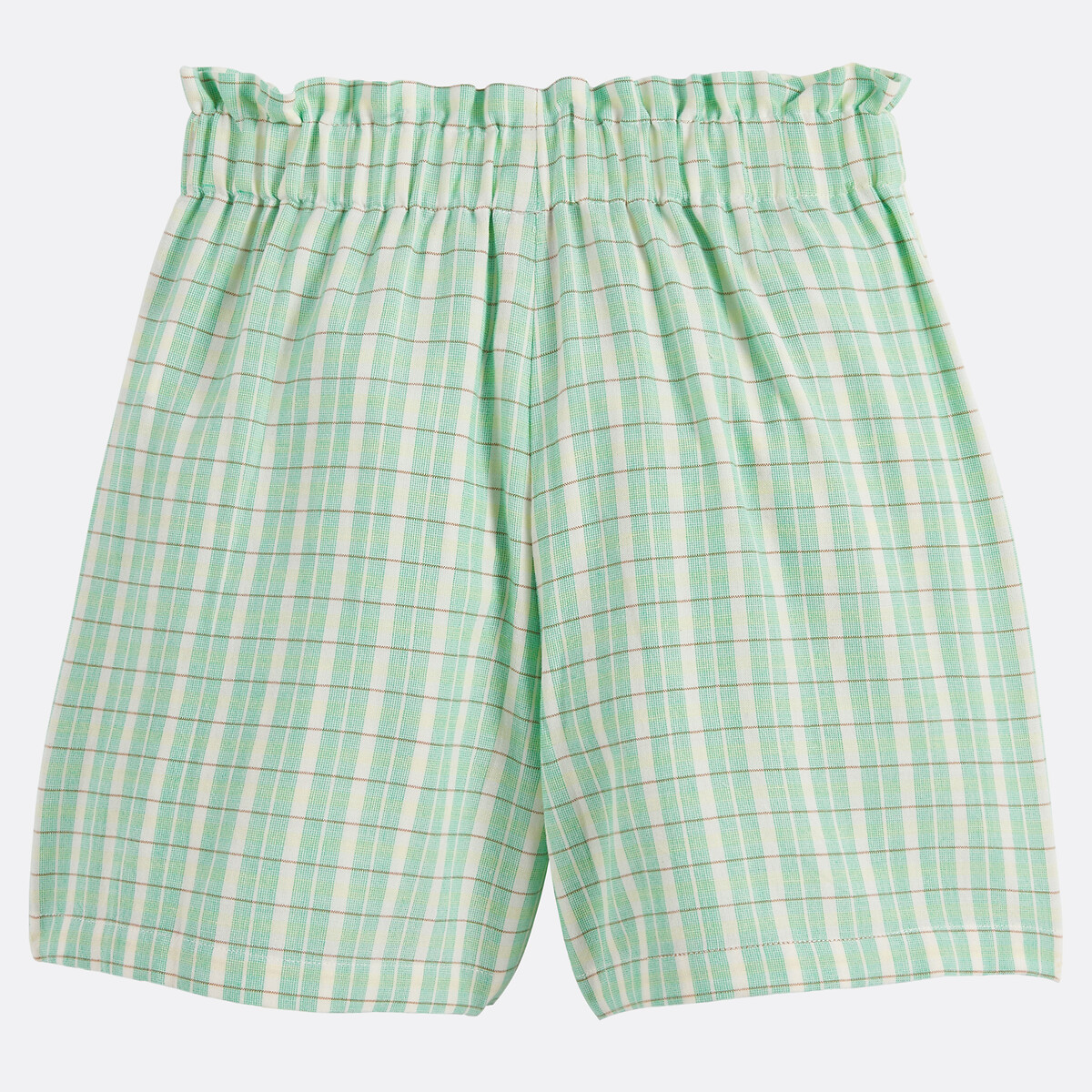 Korte broek met ruitjesprint geruit groen, LA REDOUTE COLLECTIONS