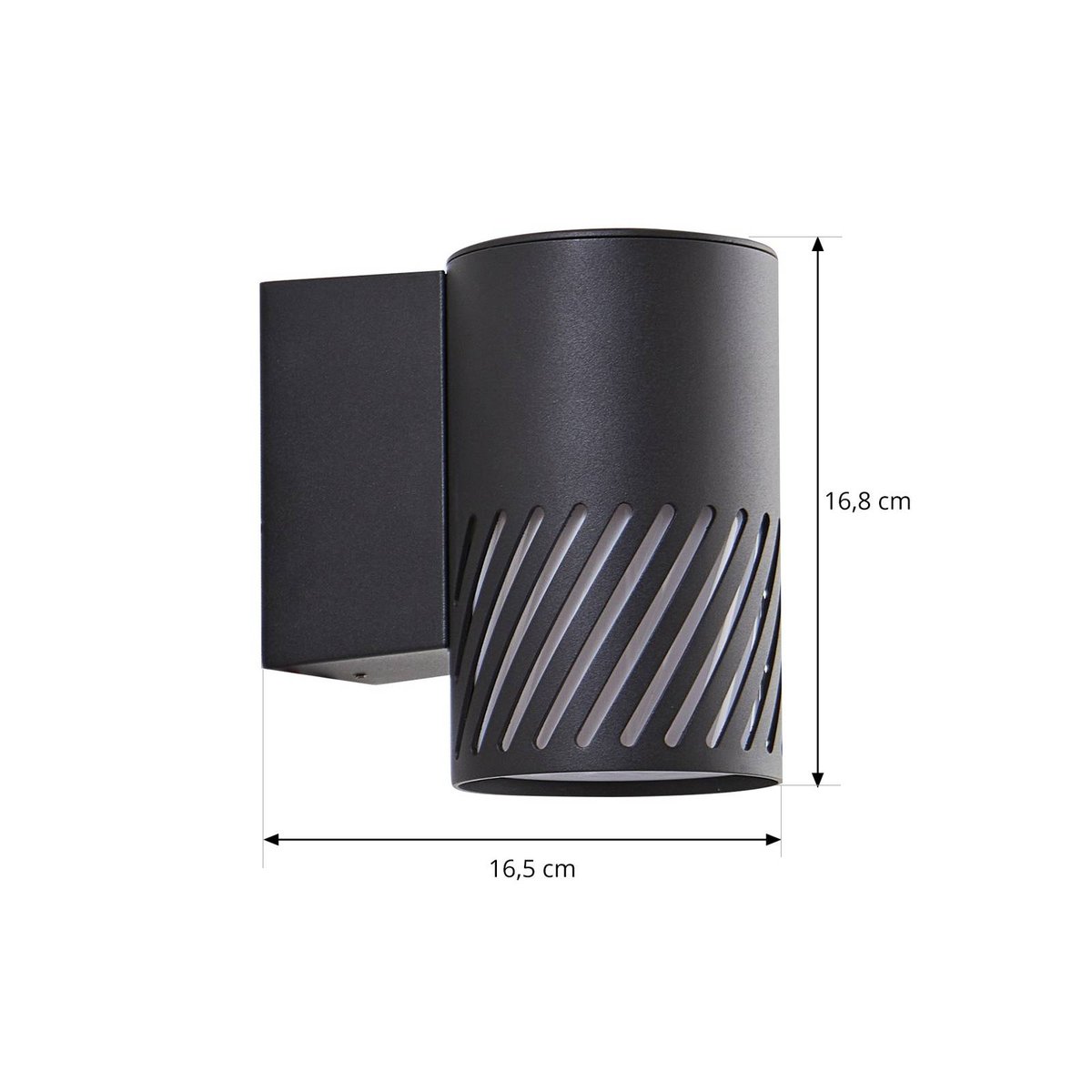 Applique extérieure en métal moderne noir mat, LINDBY