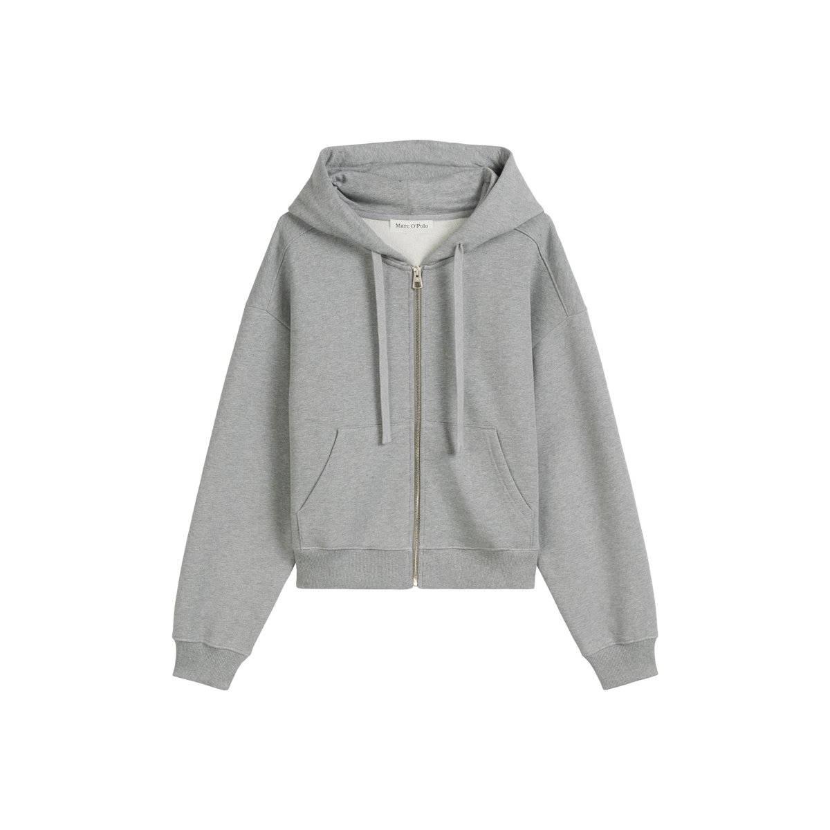 Veste sweat relaxed en pur coton organique gris clair, MARC O'POLO