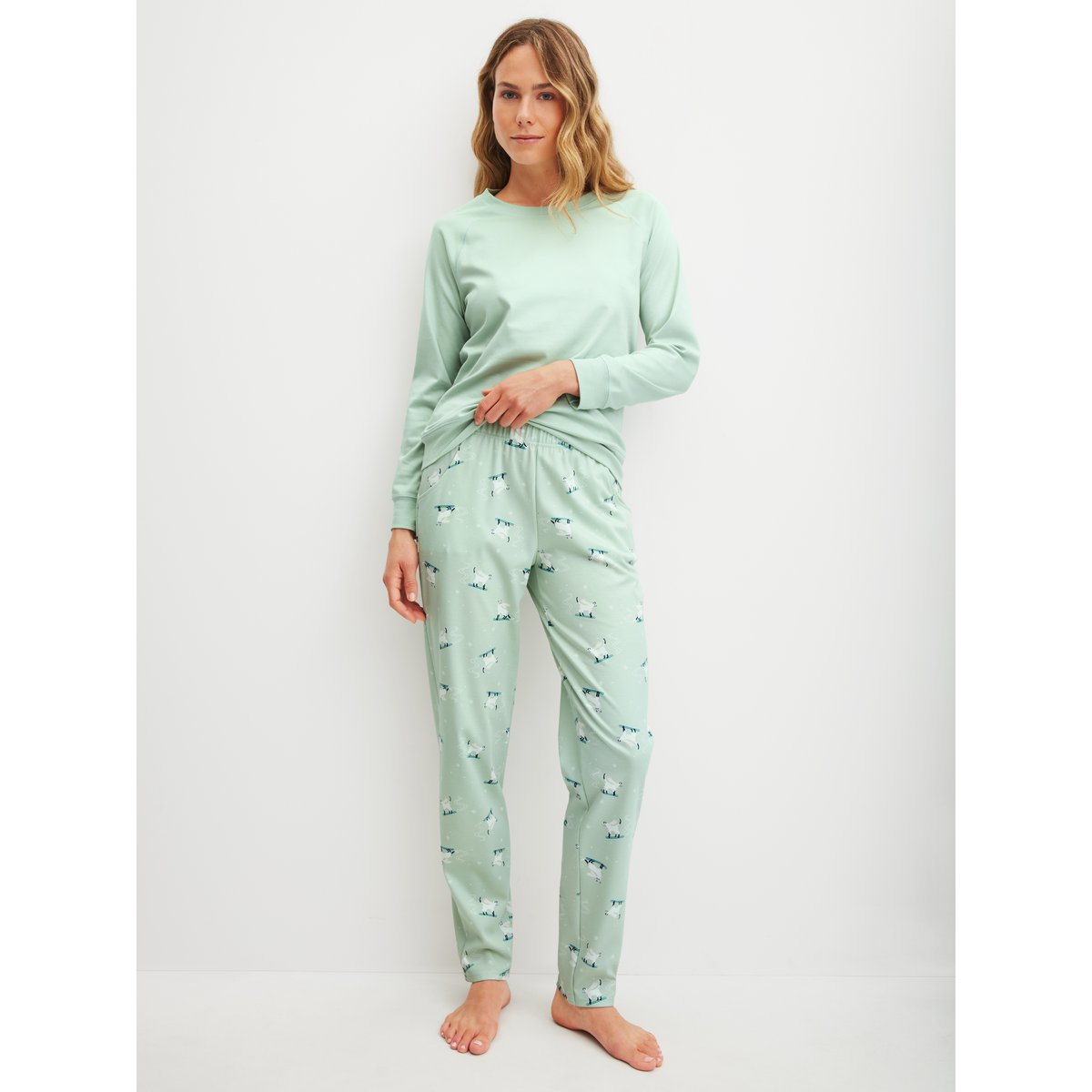 Pantalon Coton FAVOURITES CATS aqua clair, CALIDA