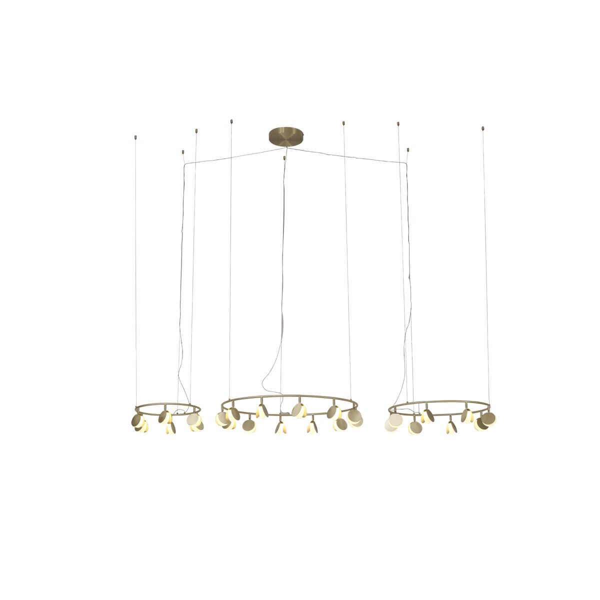 Suspension lumière chaude SHELL laiton or doré, MANTRA