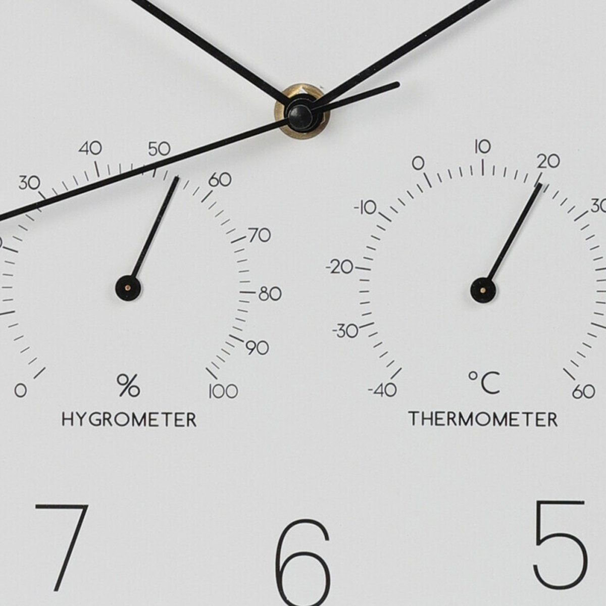 Horloge murale aluminium doré thermomètre + hygromètre 28.5x28.5cm doré, WADIGA