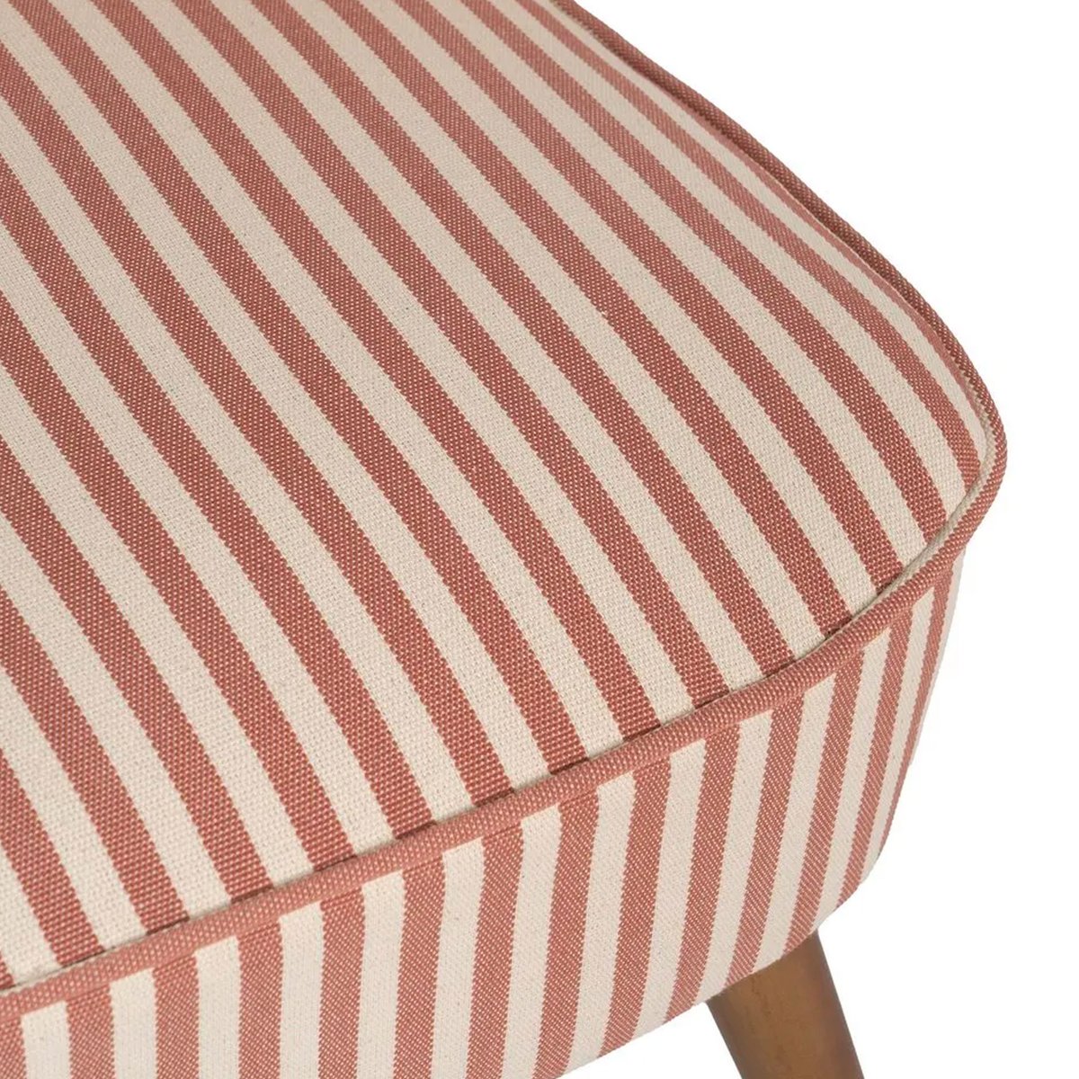 Fauteuil crapaud beige rayures terracotta 54x64x73cm marron, WADIGA