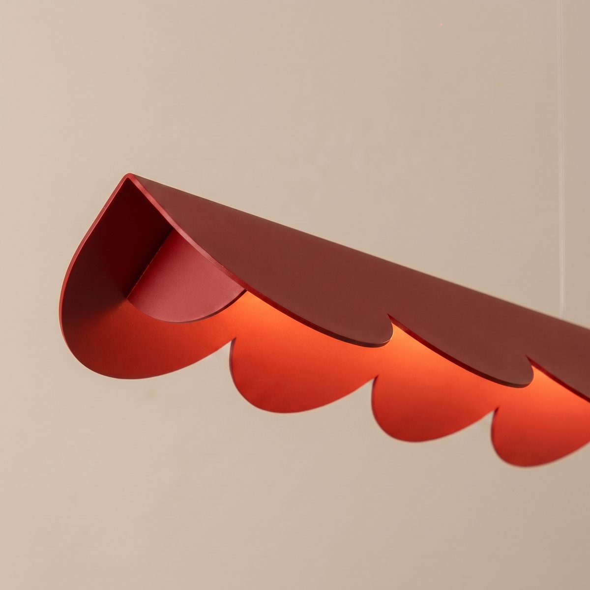 Suspension Aluminium Rouge LED 1 Biscuit rouge, EDEN