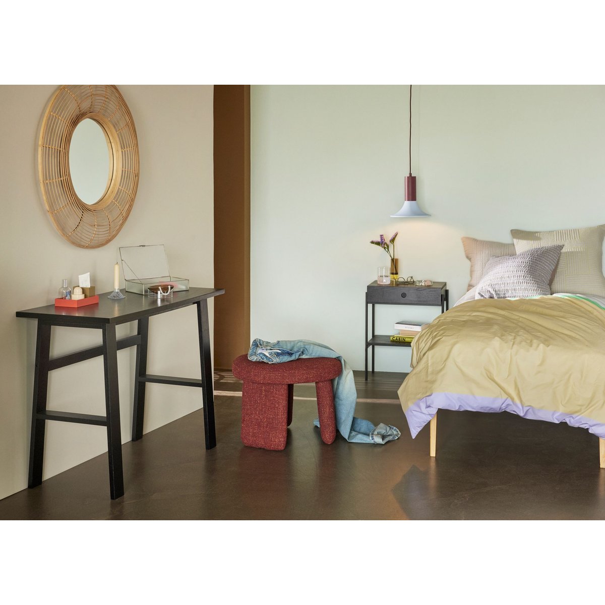 Parure de lit BLOCK beige/ multicoloré, HUBSCH