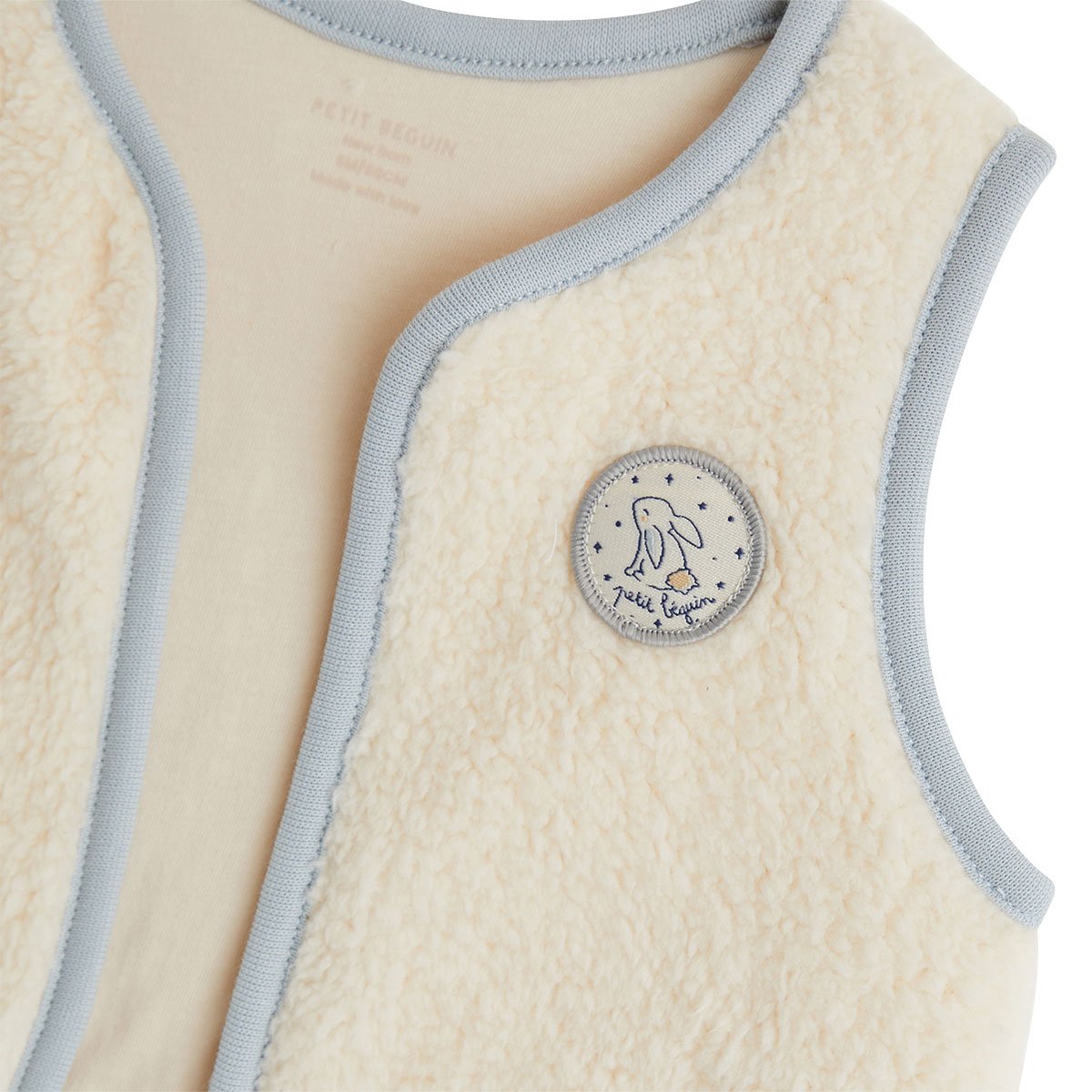 Veste sans manches bébé en sherpa Voix Lactée ecru, PETIT BEGUIN