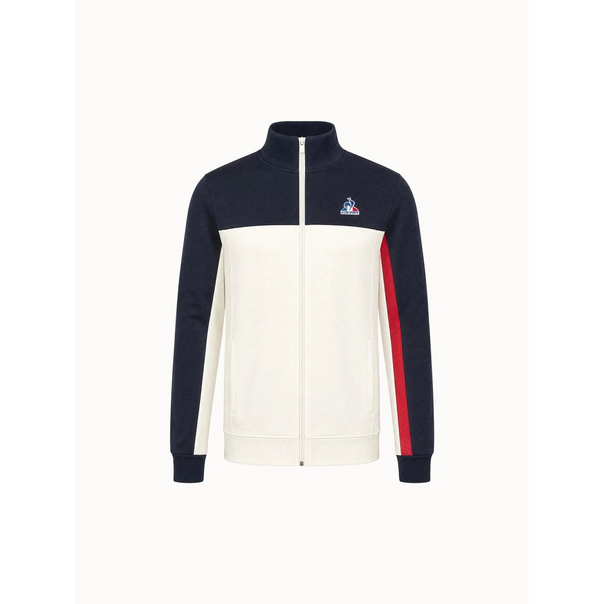Sweat zippé Tricolore beige, LE COQ SPORTIF